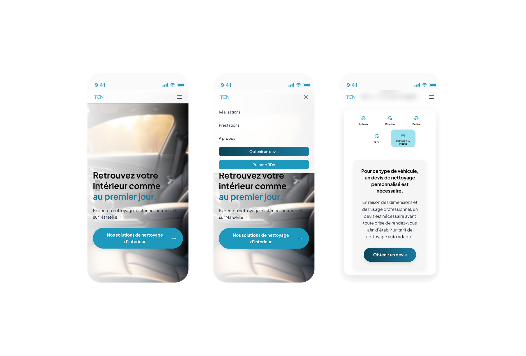 TCN – Rendu mobile de l'application